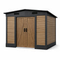 Abri de jardin en plastique marron et noir 210x130x185 cm