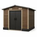 Abri de jardin en résine marron et noir avec portes doubles