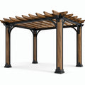 Pergola en aluminium et bois composite marron/noir 300x400 cm