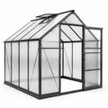 Serre de jardin en polycarbonate et métal noir 250x300x220 cm