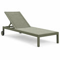 Chaise longue de jardin en aluminium et textilène vert 200x68x35 cm