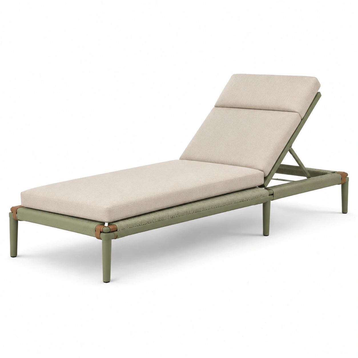 Chaise longue extérieure en aluminium et tissu polyester beige