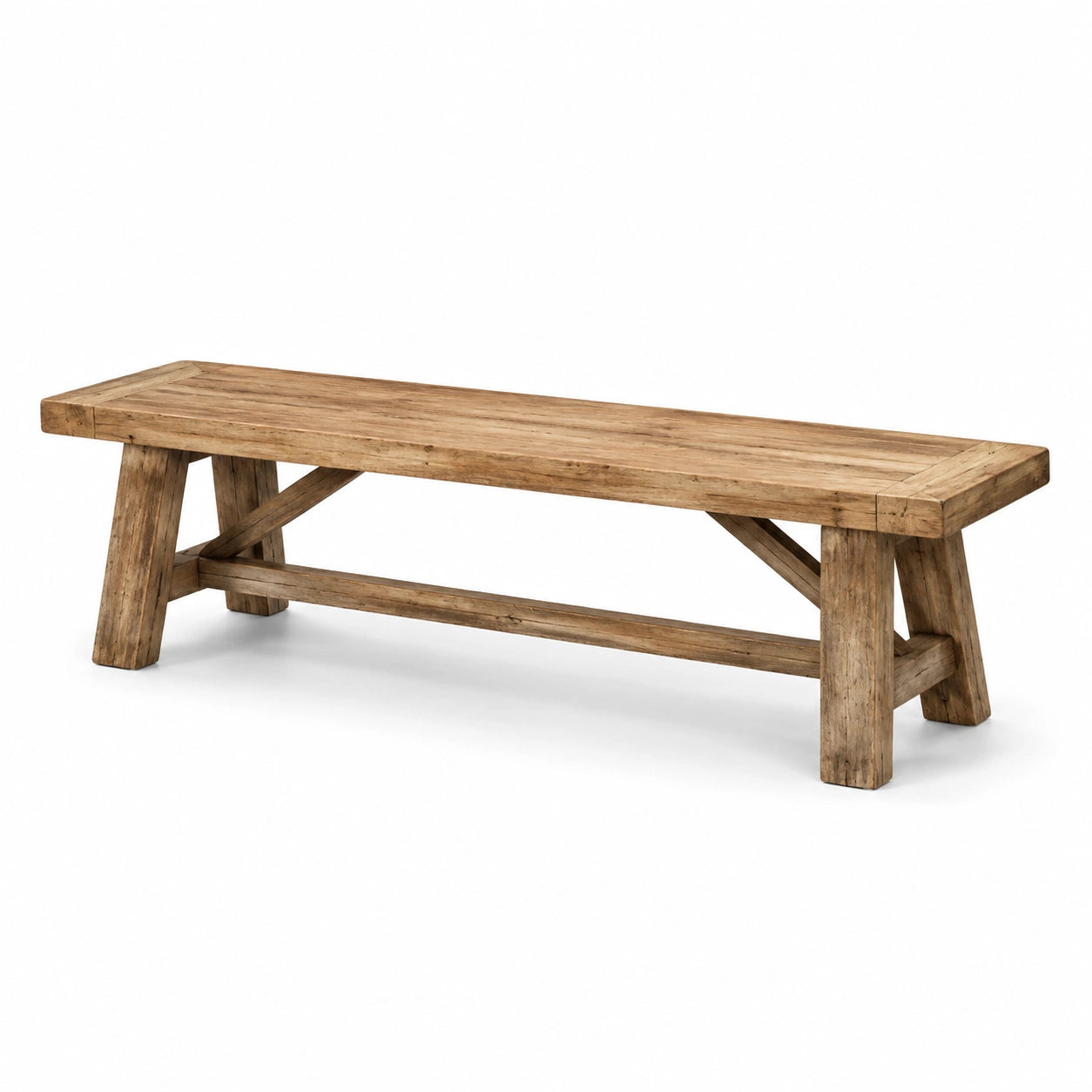 Banc en bois massif non traité marron 150x35x45 cm