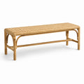 Banc en rotin naturel avec assise tressée 120x40x45 cm
