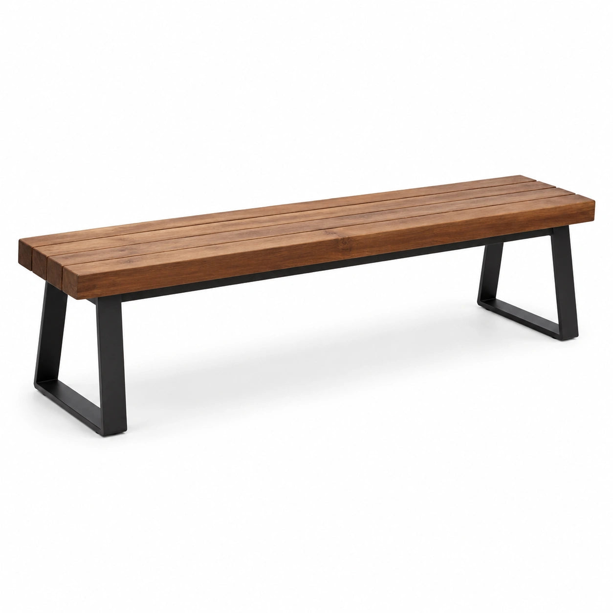 Banc en bois avec pieds en métal noir 180 cm