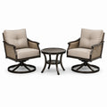 Ensemble de bistrot 2 fauteuils pivotants en métal avec table ronde